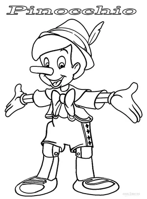 Cartoon Pinocchio from Disney Coloring Page