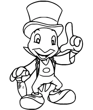 Jiminy from the story of Pinocchio Coloring Page