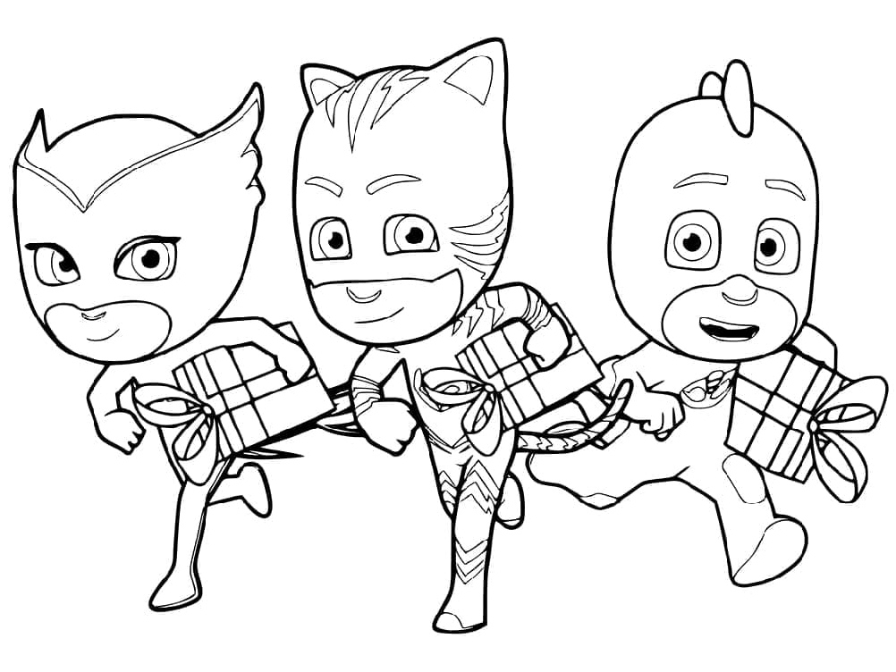 Joyful PJ Masks Coloring Page