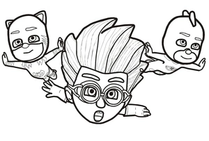 Playful PJ Masks Coloring Page