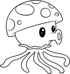 Plants versus Zombies: Seashroom Coloring Page