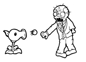 Plants vs. Zombies Coloring Page
