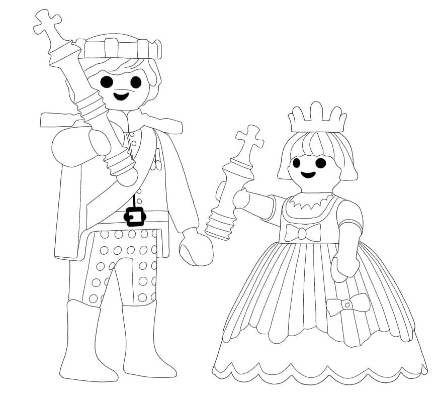 King and Queen Playmobil Coloring Page