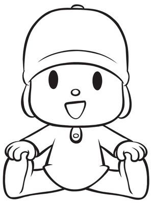Joyful Pocoyo Coloring Page