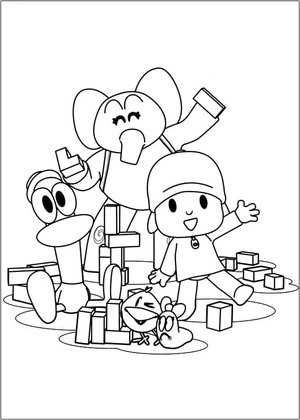 Pocoyo and Friends Coloring Page
