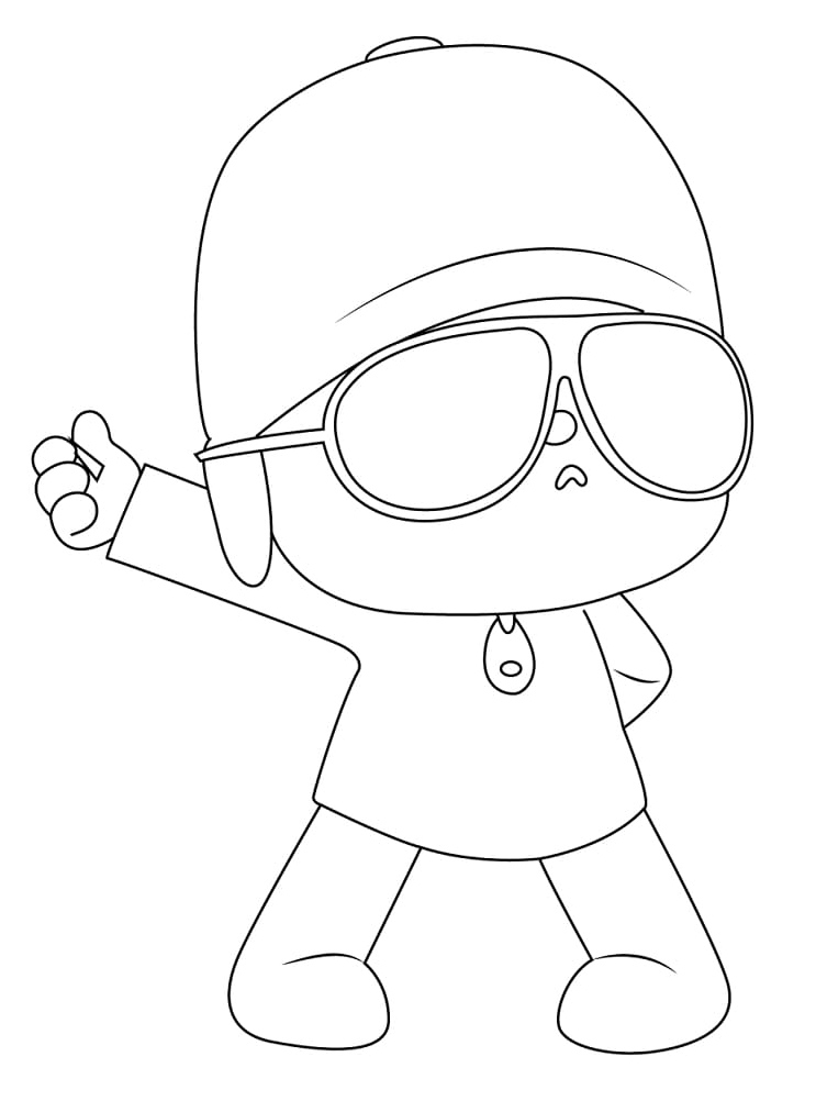 Pocoyo having fun Coloring Page