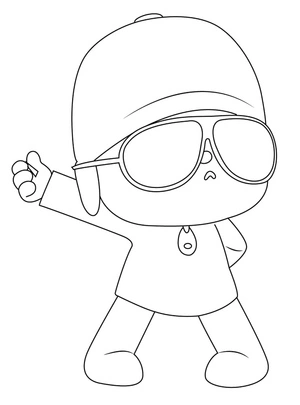 Pocoyo having fun Coloring Page