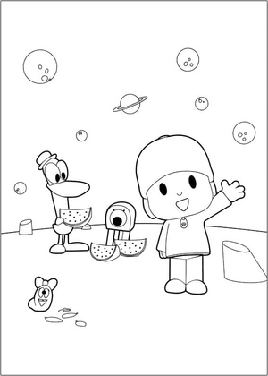 Pocoyo, Pato, and Caterpillar