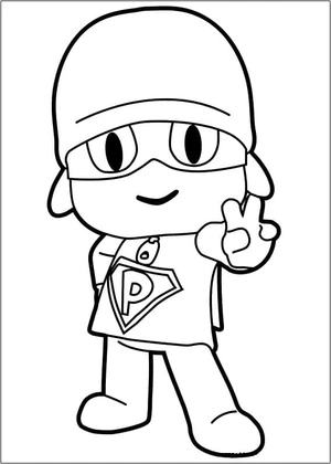 Pocoyo the Superhero Coloring Page