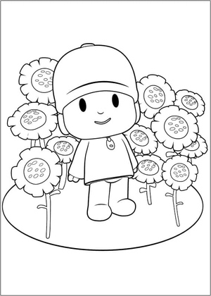 Pocoyo with Flowers