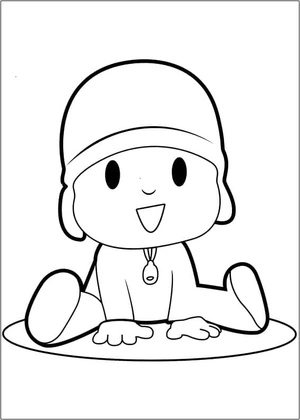 Printable Adorable Pocoyo Coloring Page Coloring Page