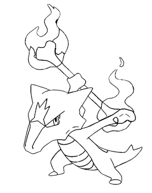 "Alolan Marowak with Bone in Hand" Coloring Page