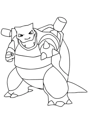 Blastoise Battle Coloring Page