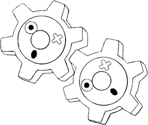 Name the coloring page "Klink - Pokémon Inspired" Coloring Page