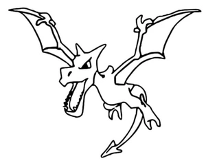 Pokemon Aerodactyl Coloring Page