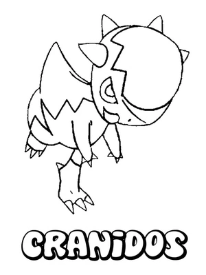 Pokemon - Cranidos Coloring Page