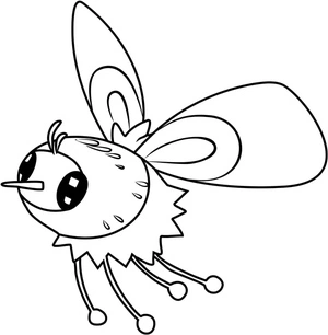 Pokemon Cutiefly Coloring Page