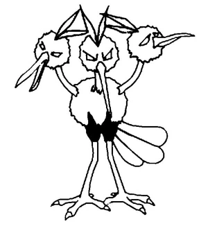 Pokemon Dodrio Coloring Page