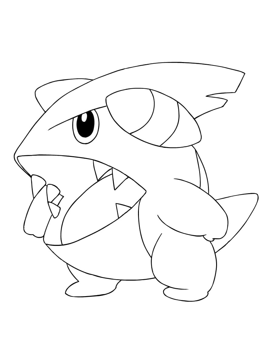 Pokemon Gible Coloring Page
