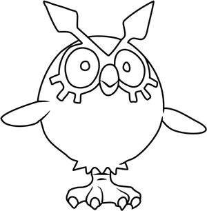 Pokemon Hoothoot Coloring Page
