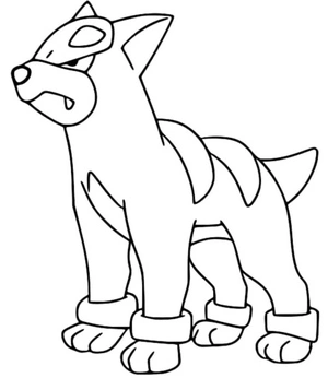 Pokemon Houndour Coloring Page