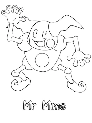 Pokemon Mr. Mime Coloring Page