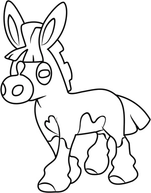 Pokemon Mudbray Coloring Page