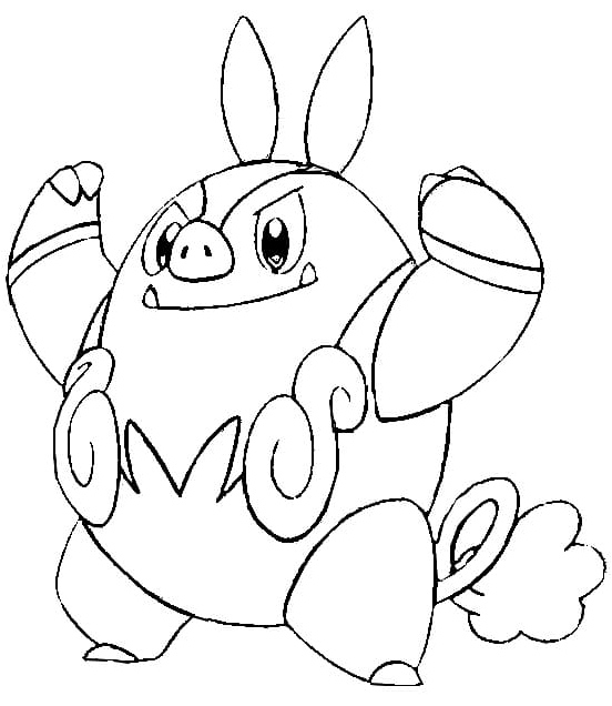 Pokemon Pignite Coloring Page
