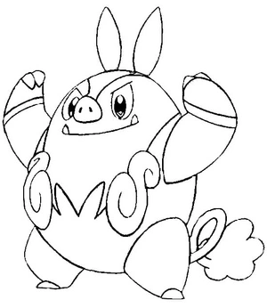 Pokemon Pignite Coloring Page