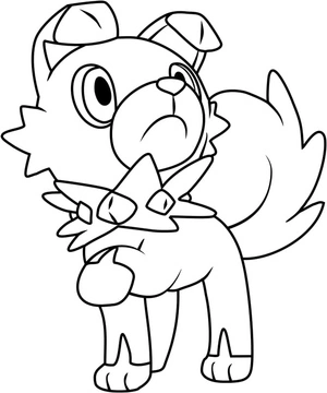 Pokemon Rockruff Coloring Page