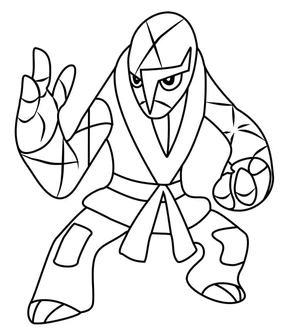 Pokemon Sawk Coloring Page