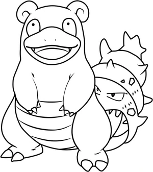 Pokemon Slowbro Coloring Page