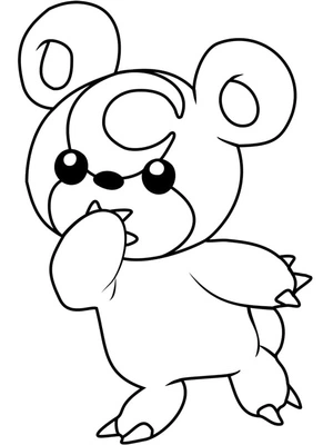 Pokemon Teddiursa Coloring Page