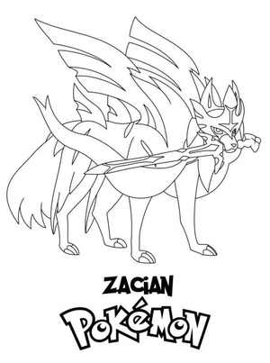 Pokemon Zacian Coloring Page