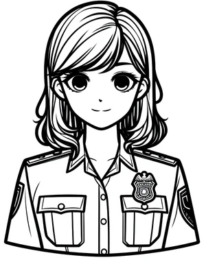 Printable Free Female Police Officer Coloring Page Coloring Page