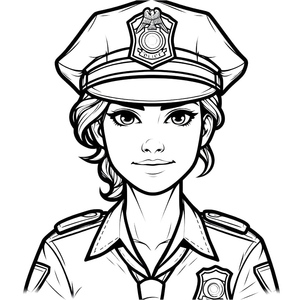 Printable Policewoman Coloring Page