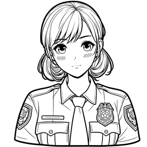 Young Police Officer Coloring Page
