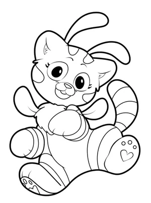 Cat and Bee in Poppy Playtime Coloring Page