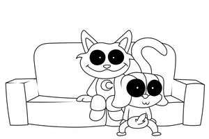 Catnap and DogDay could be changed to Kitty Snooze and Pooch Playtime to add more playfulness and character to the coloring pages. Coloring Page