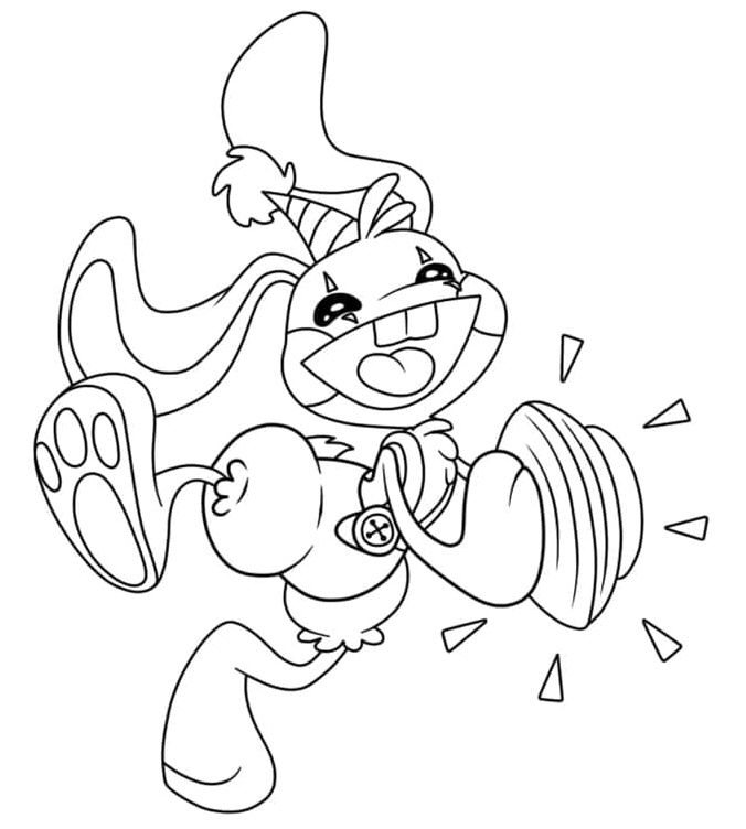 Cheerful Bunzo Bunny Coloring Page