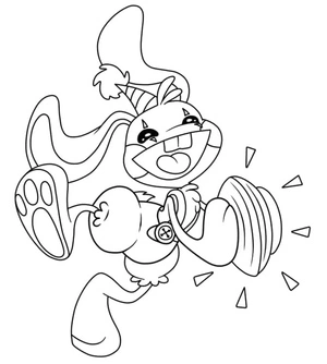 Cheerful Bunzo Bunny Coloring Page