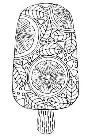 Fruity Popsicle Coloring Page