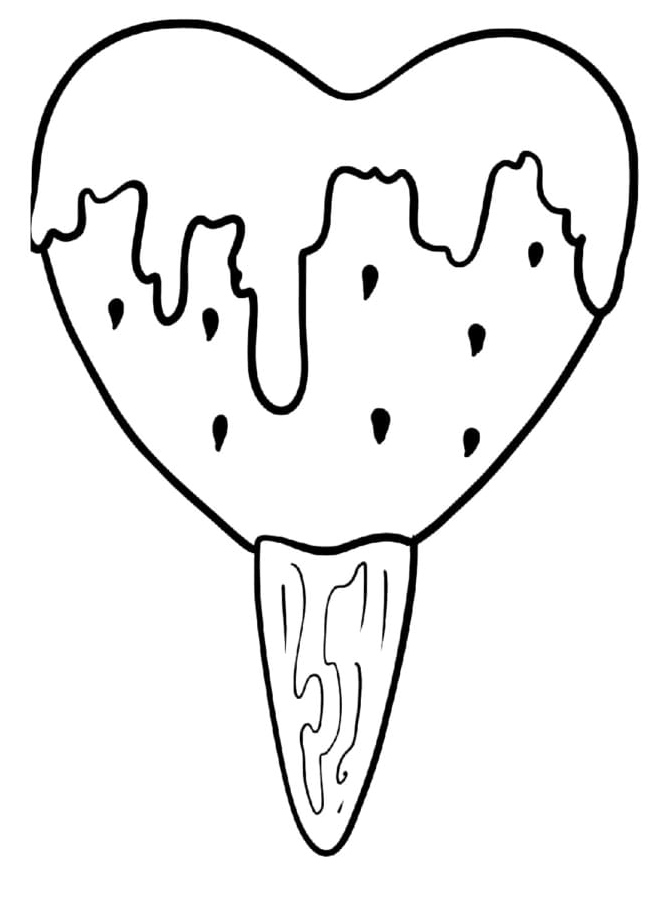 Popsicle Heart Coloring Page