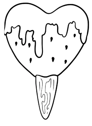 Popsicle Heart Coloring Page