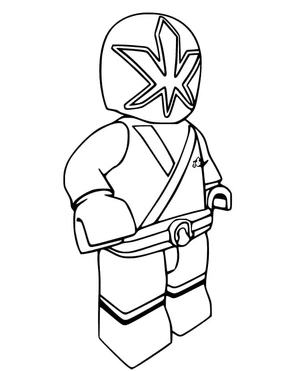 Blue Power Rangers Samurai Lego Coloring Page