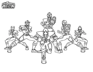 Incredible Power Rangers Samurai Coloring Page