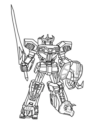 Megazord Power Rangers Coloring Page
