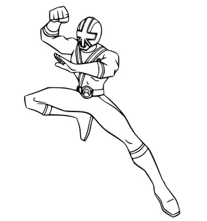 Power Ranger Samurai in Green Coloring Page