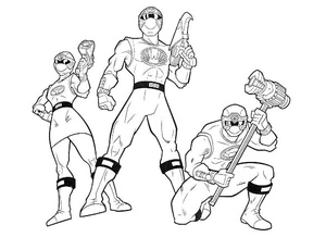 Powerful Ninja Storm Rangers Coloring Page