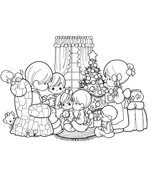 Christmas Joyful Moments Coloring Page